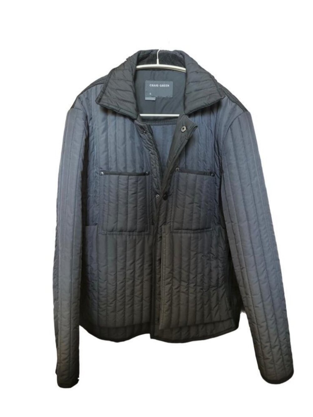 Craig Green Quilted Work Jacket Black Grey Size S